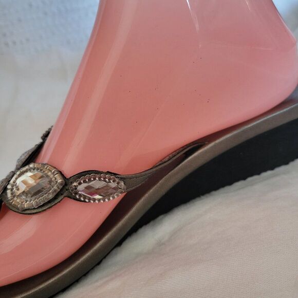 Kenneth Cole Reaction Size 8 Women's Blingy sandals thong rhinestones Shoes GUC - Picture 7 of 13